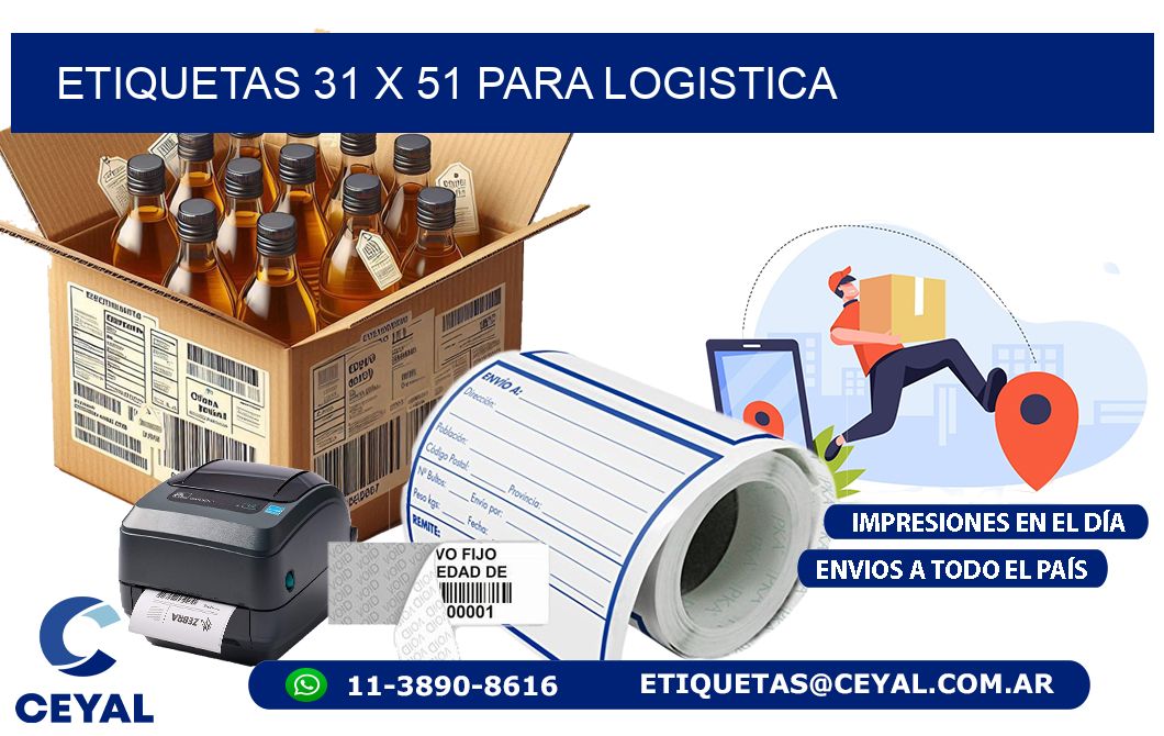 ETIQUETAS 31 x 51 PARA LOGISTICA