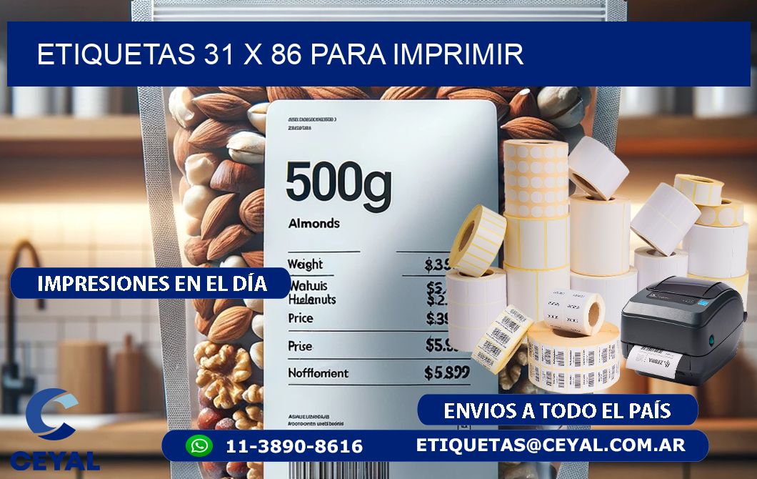 ETIQUETAS 31 x 86 PARA IMPRIMIR