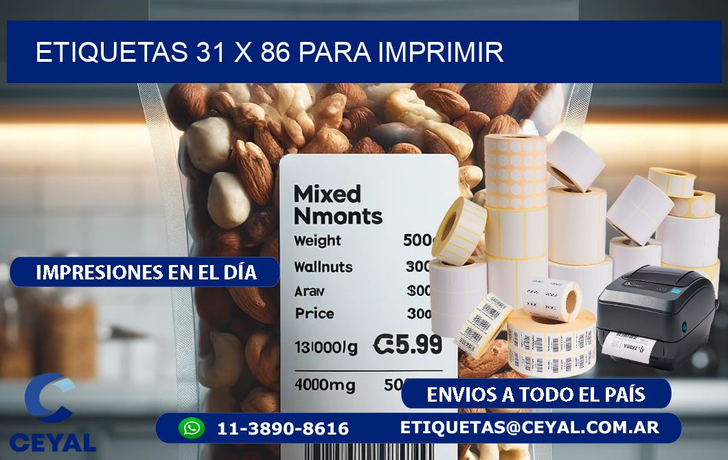 ETIQUETAS 31 x 86 PARA IMPRIMIR