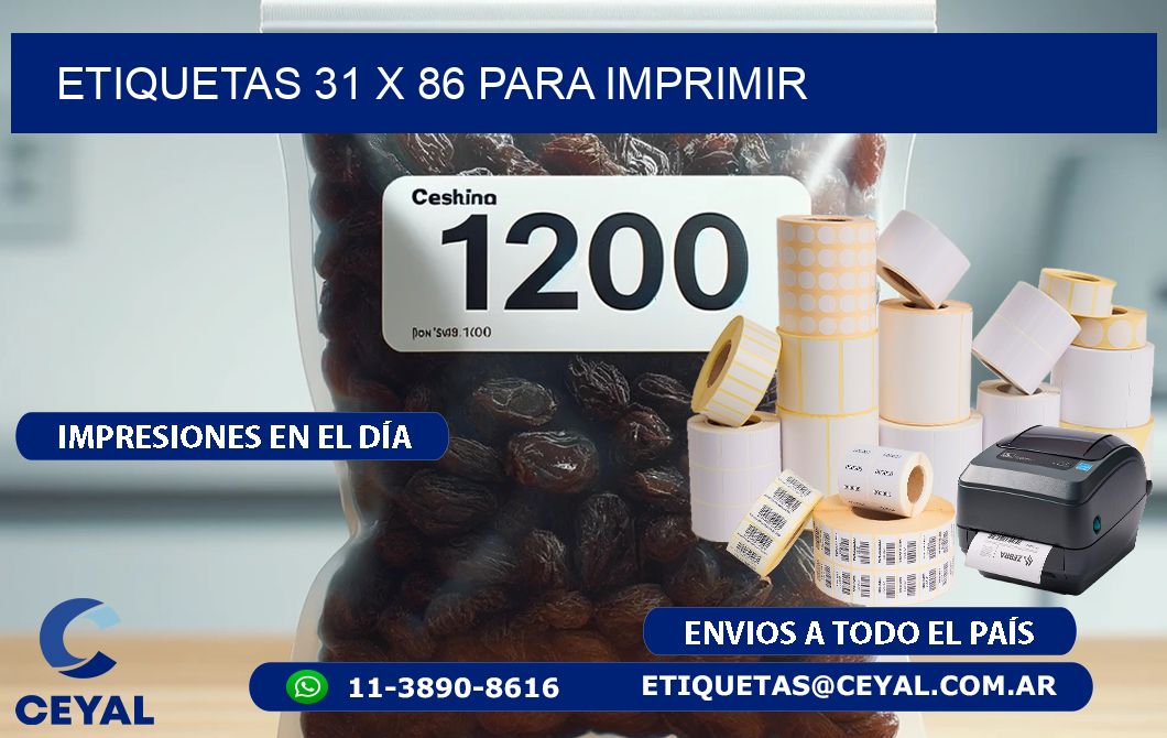 ETIQUETAS 31 x 86 PARA IMPRIMIR