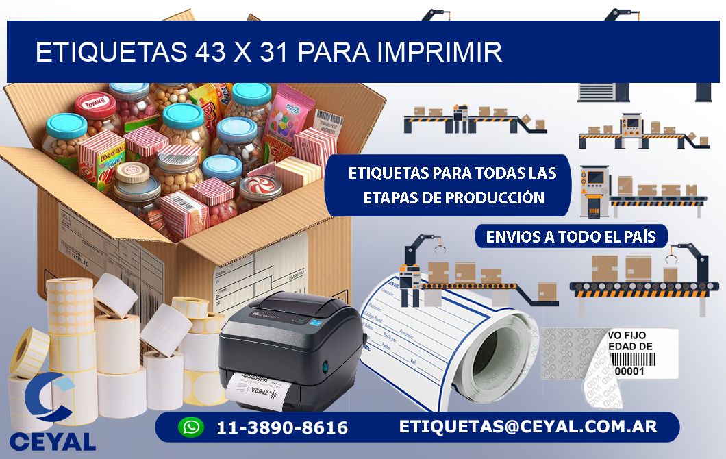 ETIQUETAS 43 x 31 PARA IMPRIMIR