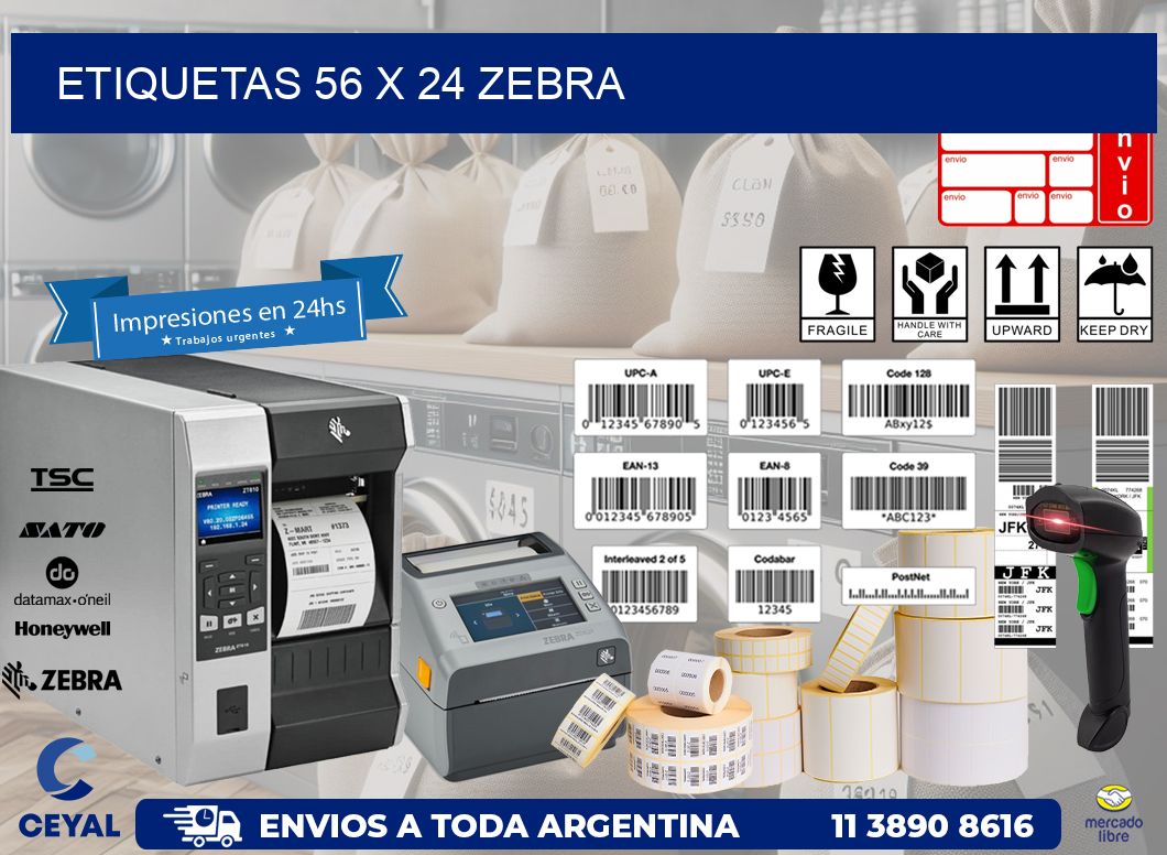ETIQUETAS 56 x 24 ZEBRA