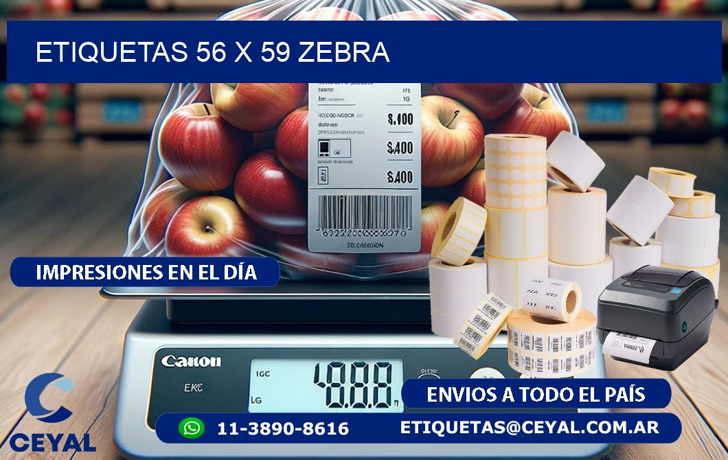 ETIQUETAS 56 x 59 ZEBRA