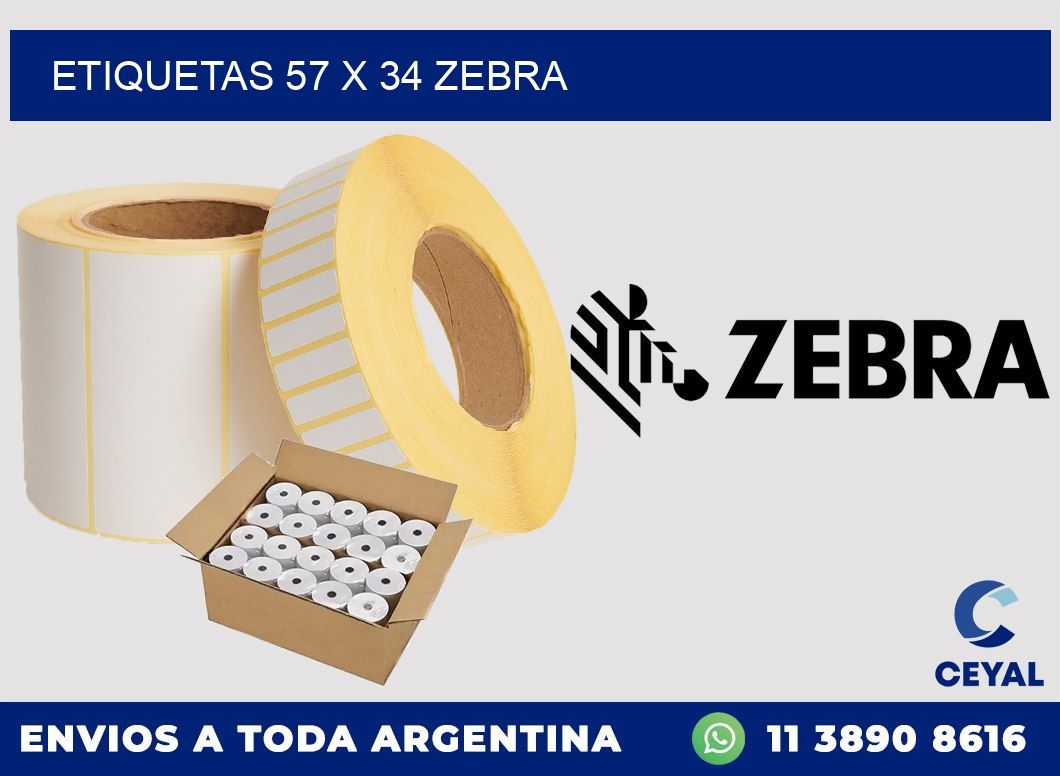 ETIQUETAS 57 x 34 ZEBRA