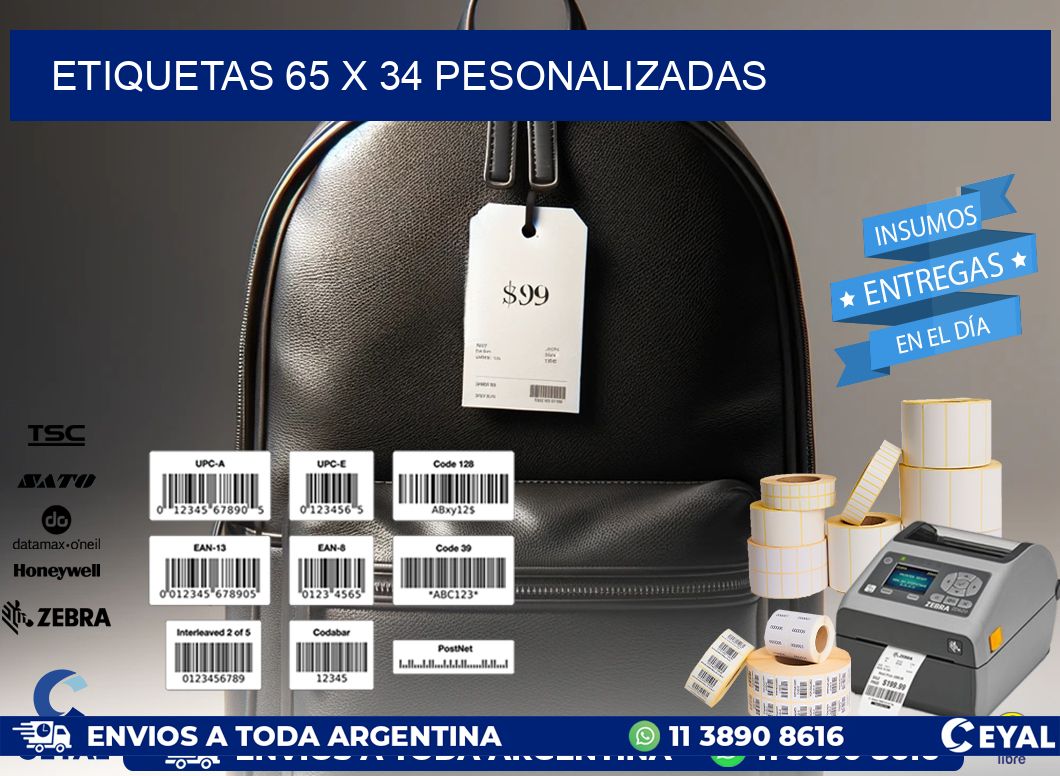 ETIQUETAS 65 x 34 PESONALIZADAS