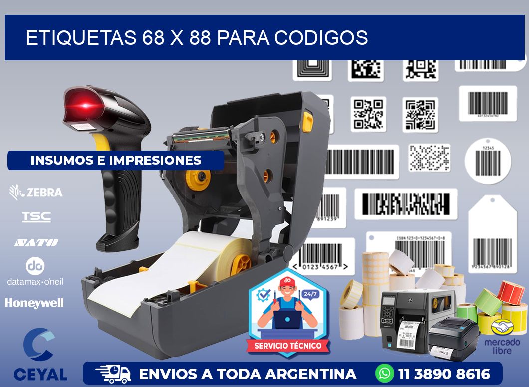 ETIQUETAS 68 x 88 PARA CODIGOS