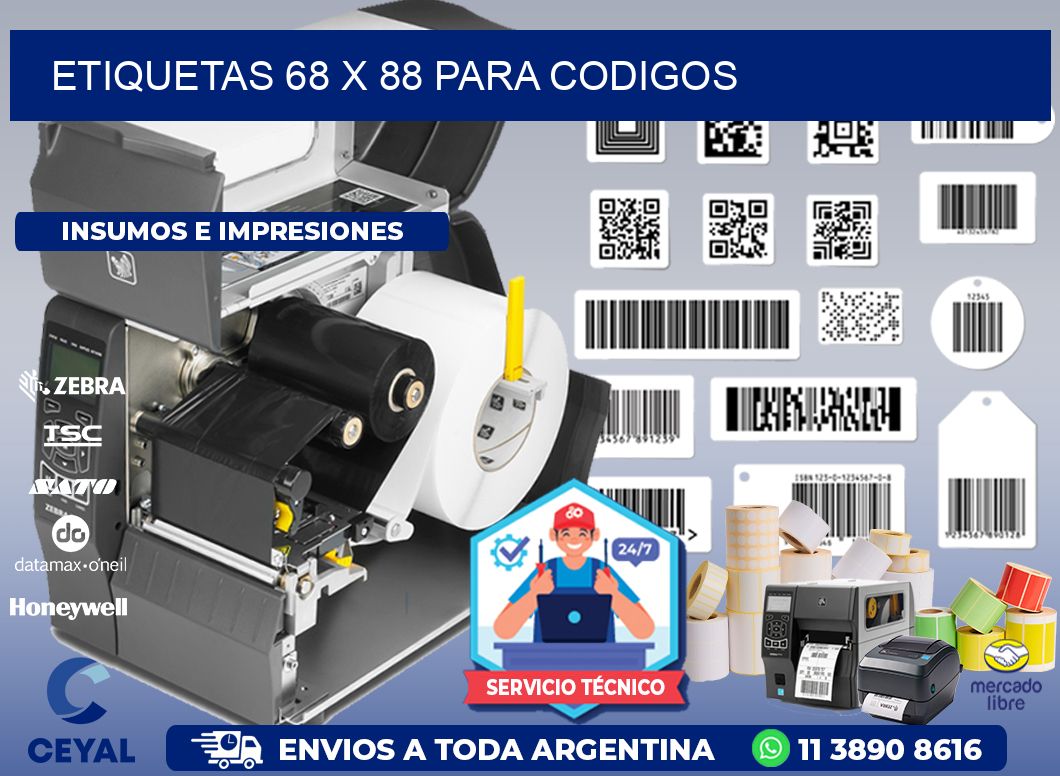 ETIQUETAS 68 x 88 PARA CODIGOS