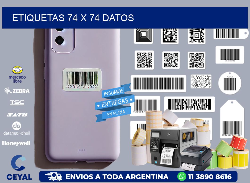 ETIQUETAS 74 x 74 DATOS