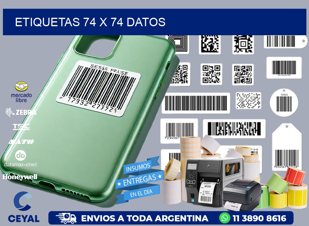 ETIQUETAS 74 x 74 DATOS