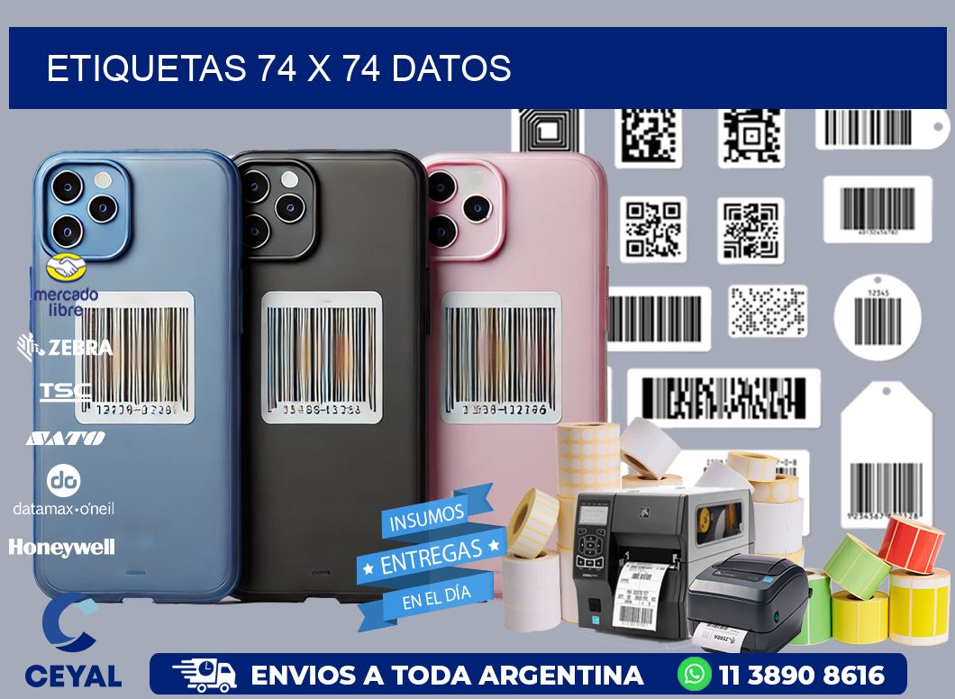 ETIQUETAS 74 x 74 DATOS