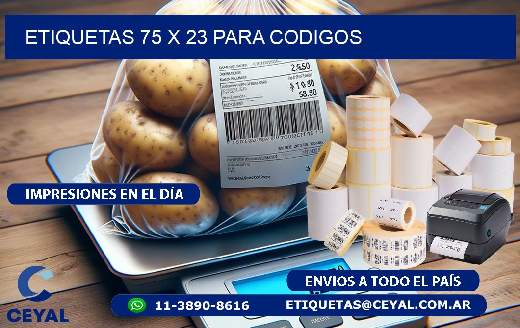 ETIQUETAS 75 x 23 PARA CODIGOS