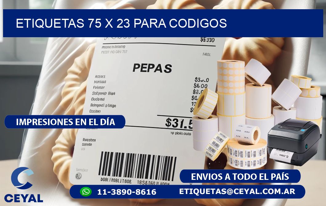 ETIQUETAS 75 x 23 PARA CODIGOS