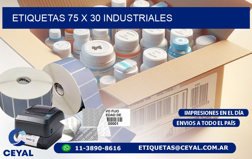 ETIQUETAS 75 x 30 INDUSTRIALES