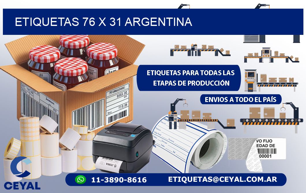 ETIQUETAS 76 x 31 ARGENTINA