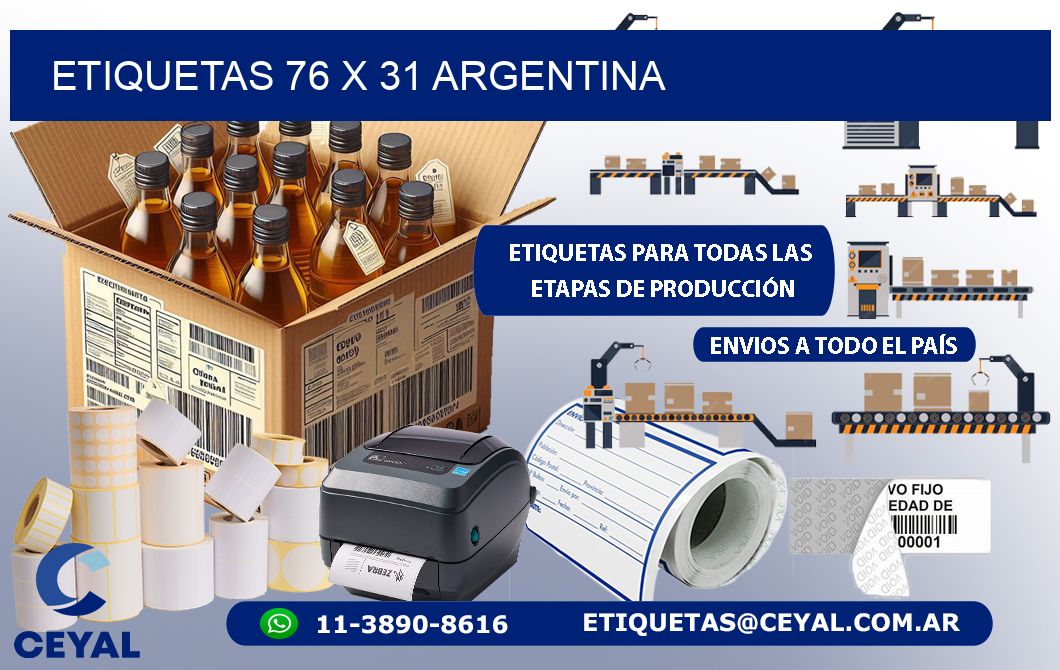 ETIQUETAS 76 x 31 ARGENTINA