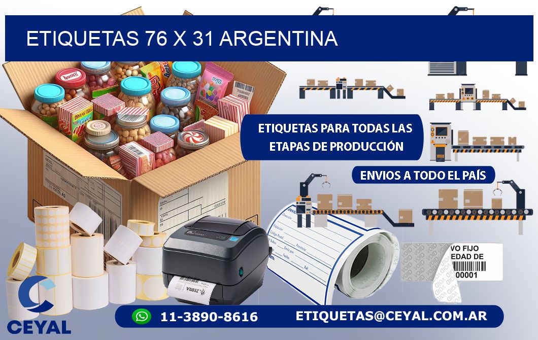 ETIQUETAS 76 x 31 ARGENTINA