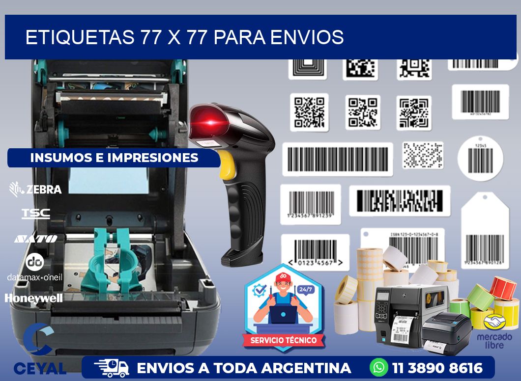 ETIQUETAS 77 x 77 PARA ENVIOS