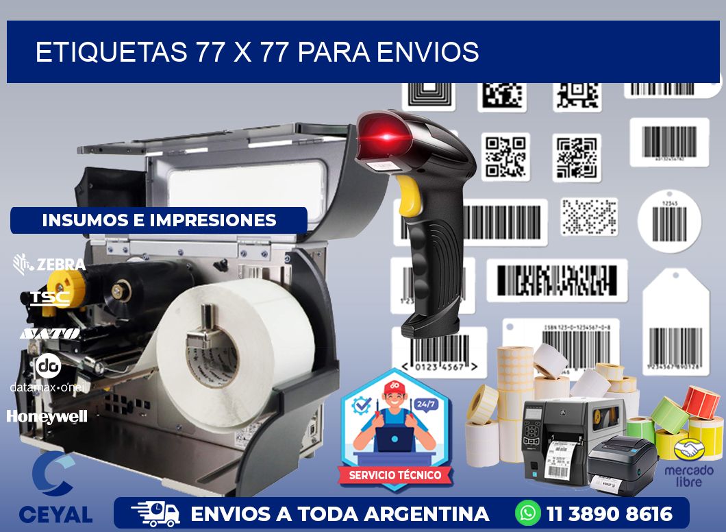 ETIQUETAS 77 x 77 PARA ENVIOS