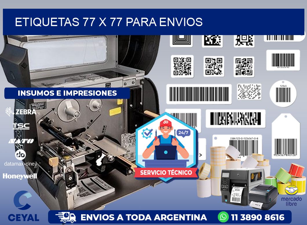 ETIQUETAS 77 x 77 PARA ENVIOS