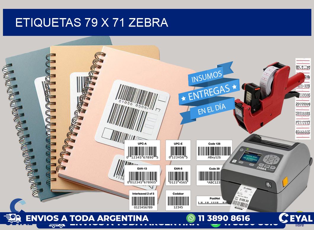 ETIQUETAS 79 x 71 ZEBRA