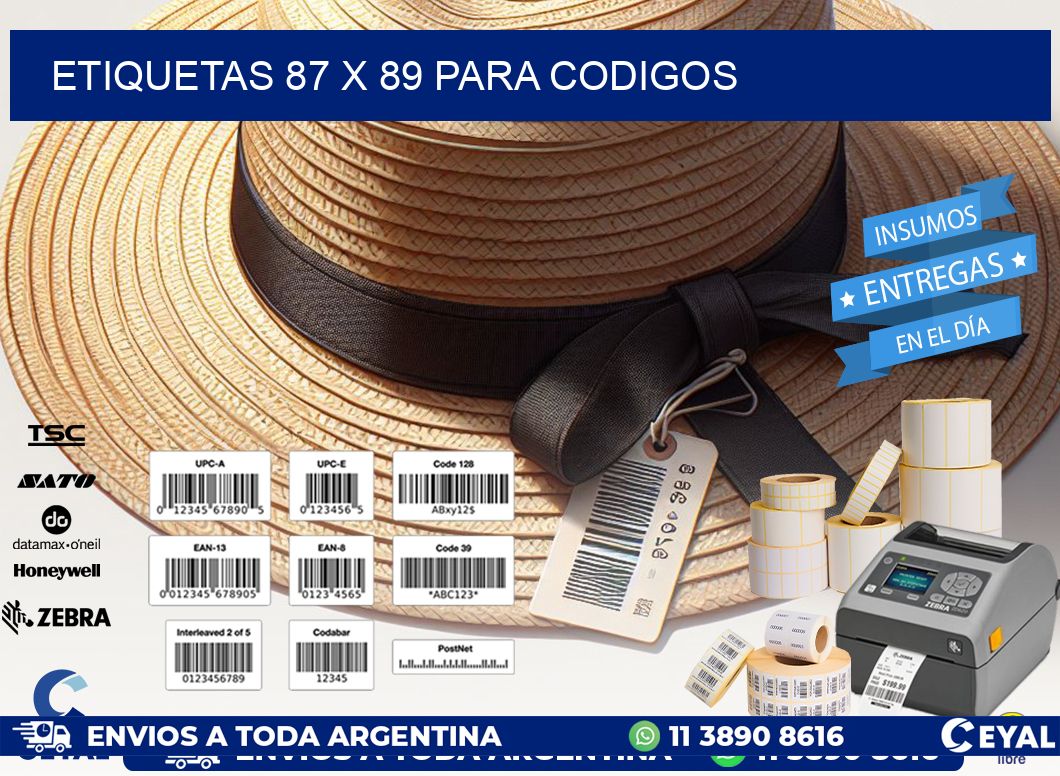 ETIQUETAS 87 x 89 PARA CODIGOS
