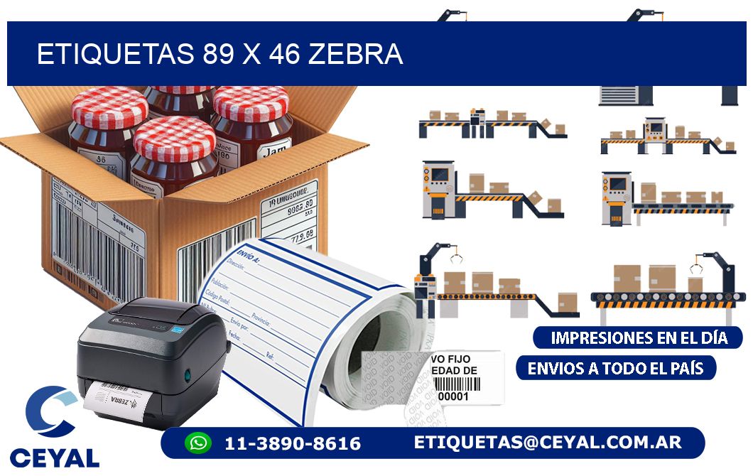 ETIQUETAS 89 x 46 ZEBRA
