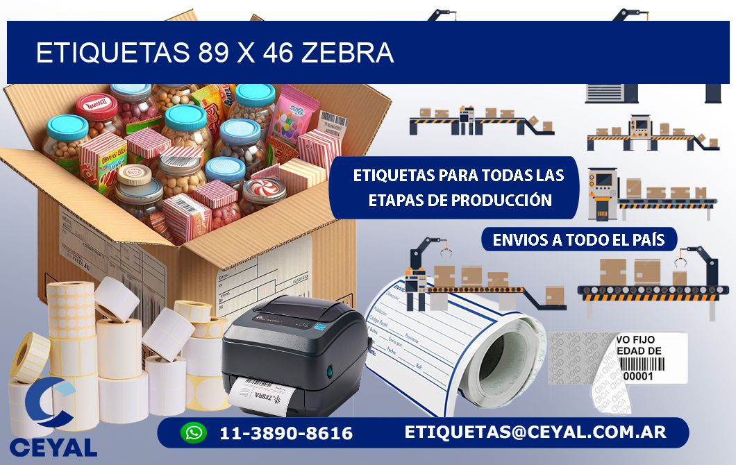 ETIQUETAS 89 x 46 ZEBRA