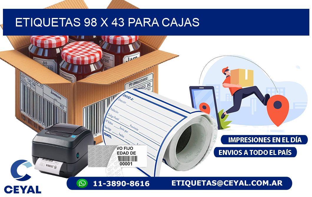 ETIQUETAS 98 x 43 PARA CAJAS