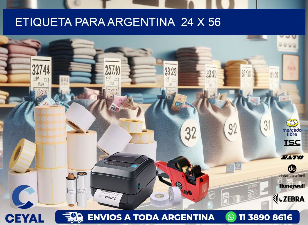 etiqueta para Argentina  24 x 56