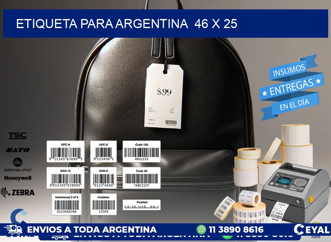 etiqueta para Argentina  46 x 25