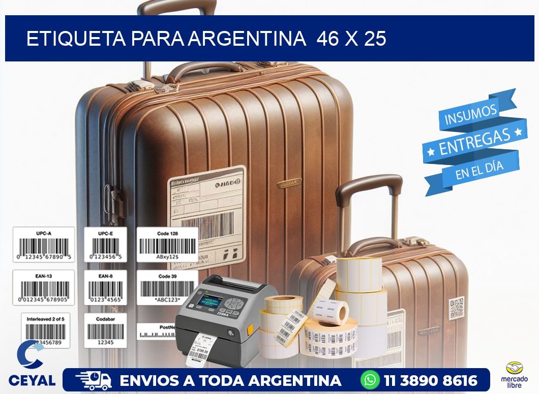 etiqueta para Argentina  46 x 25