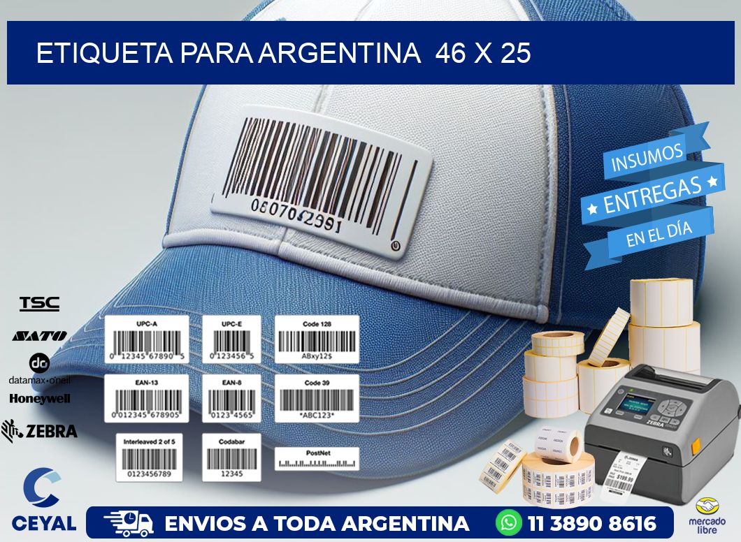 etiqueta para Argentina  46 x 25