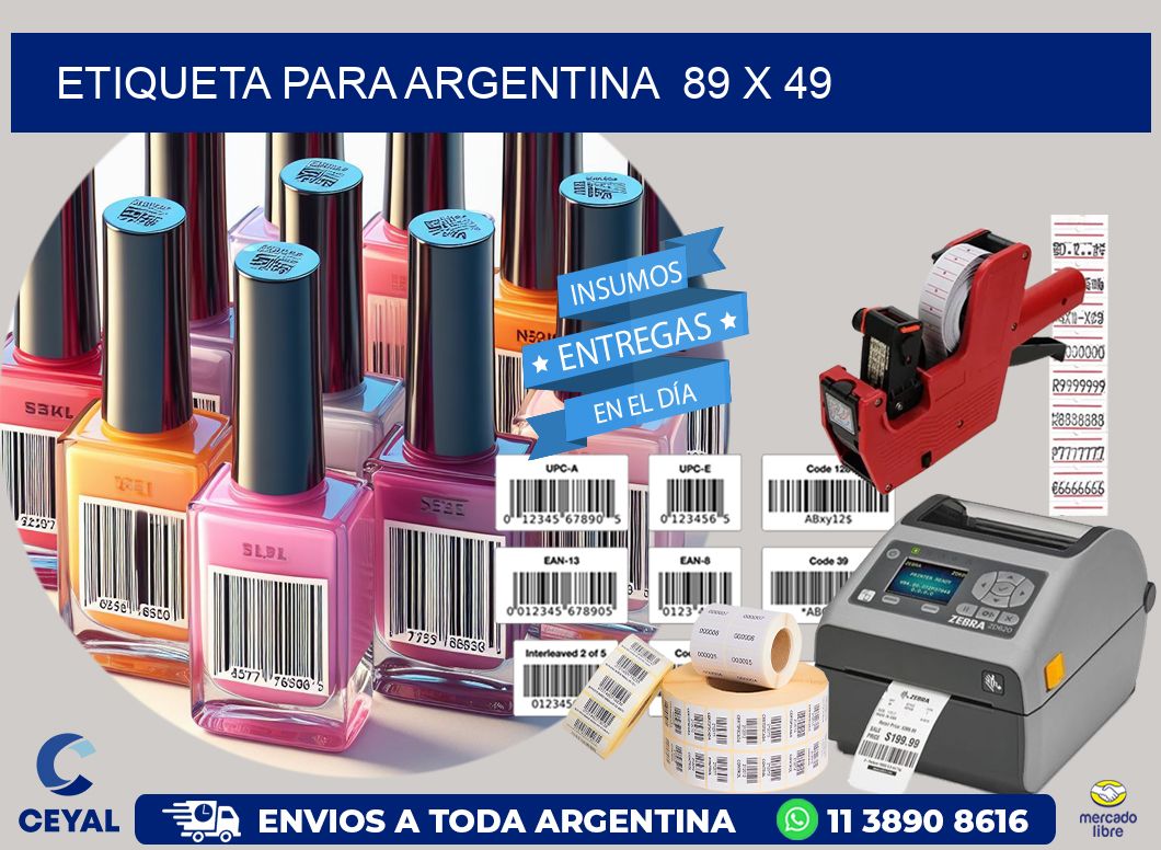 etiqueta para Argentina  89 x 49