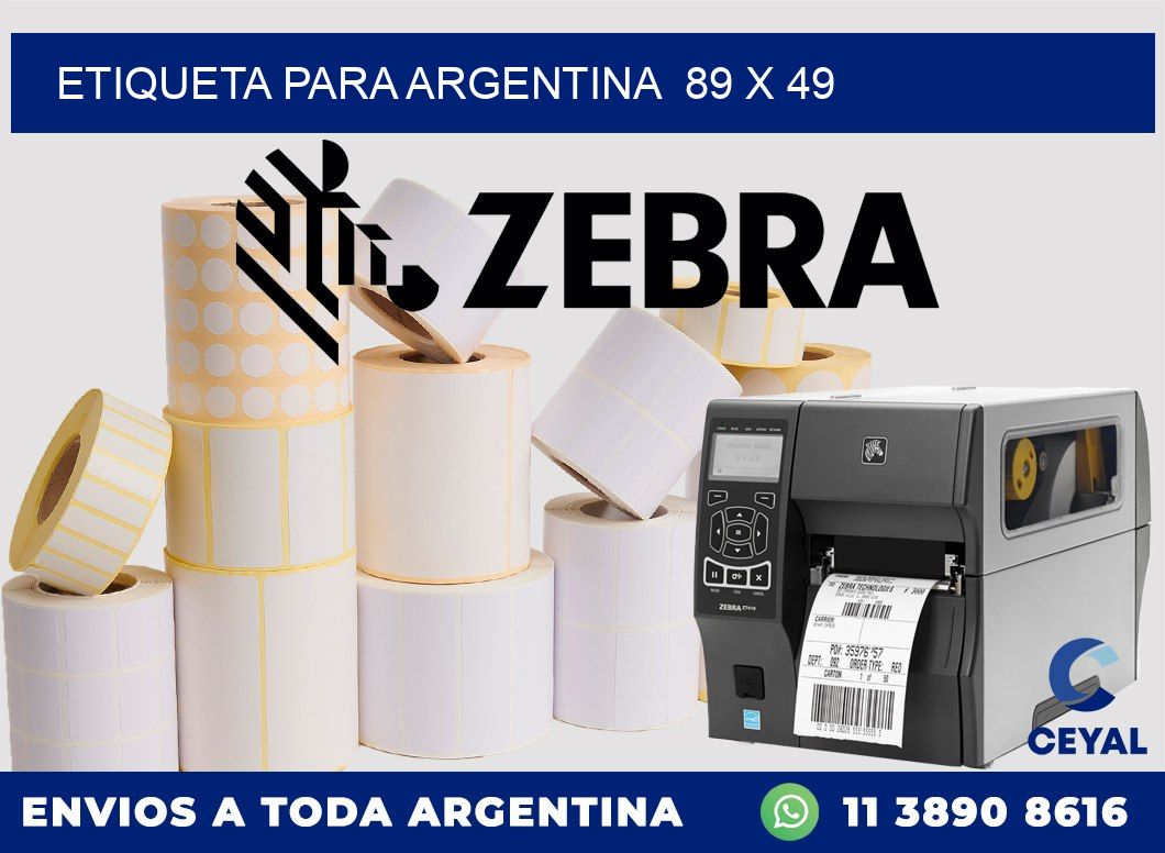 etiqueta para Argentina  89 x 49