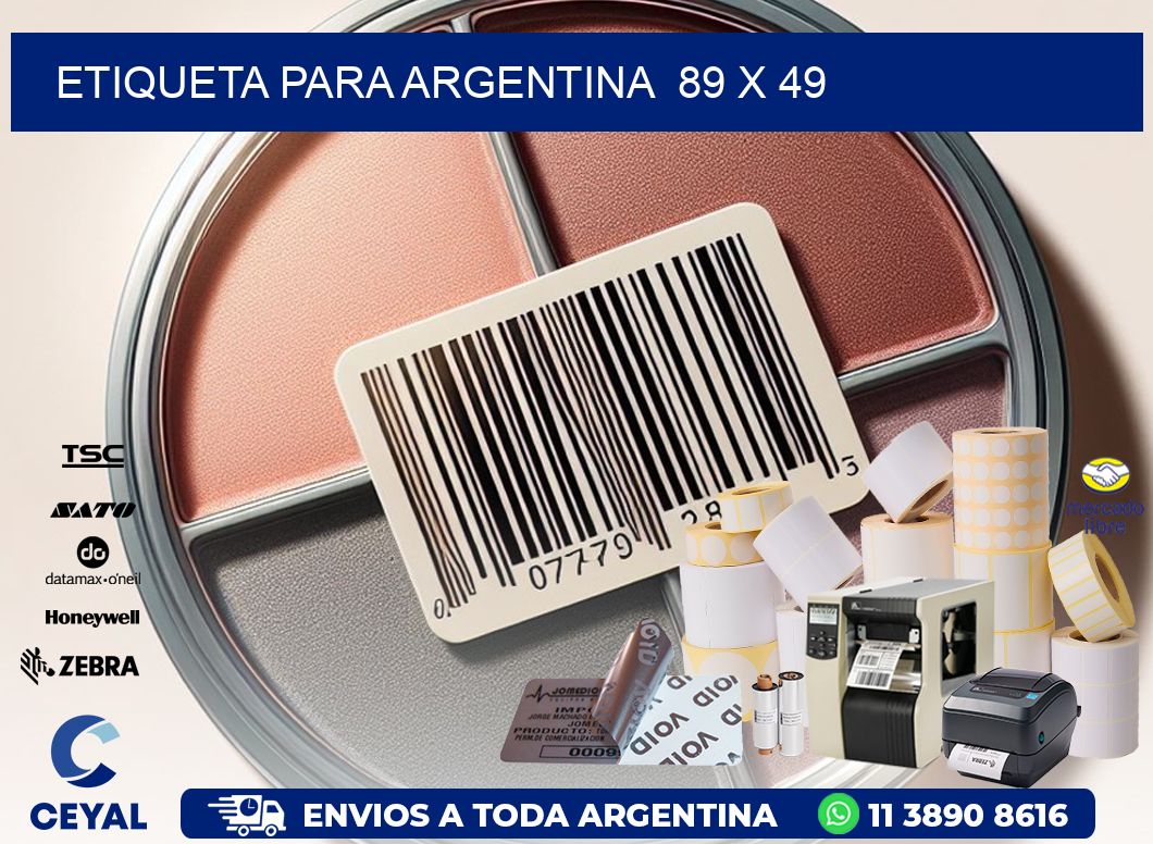 etiqueta para Argentina  89 x 49