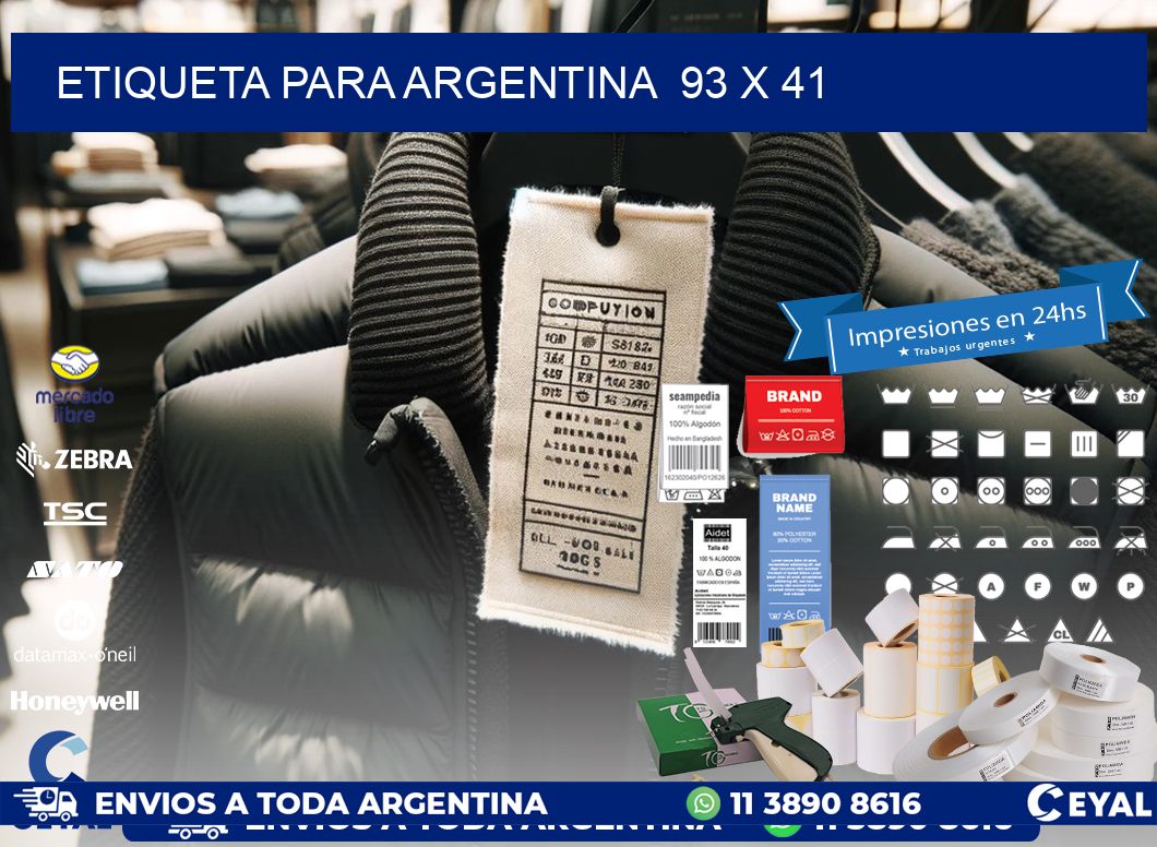 etiqueta para Argentina  93 x 41