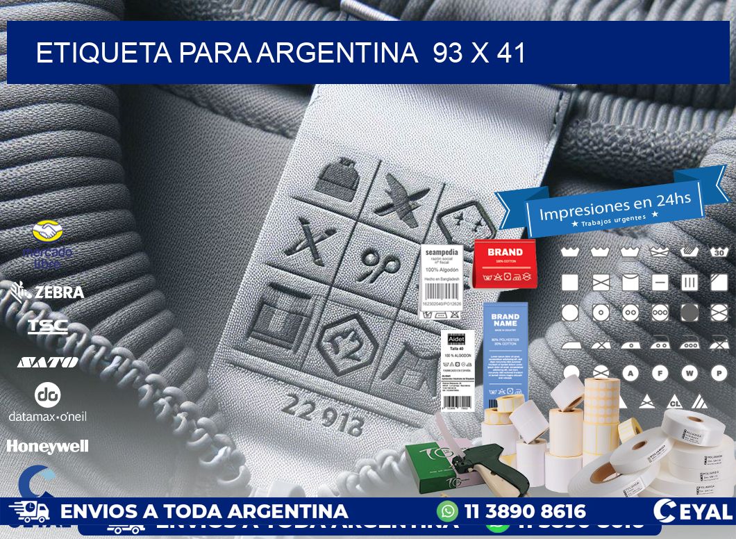 etiqueta para Argentina  93 x 41