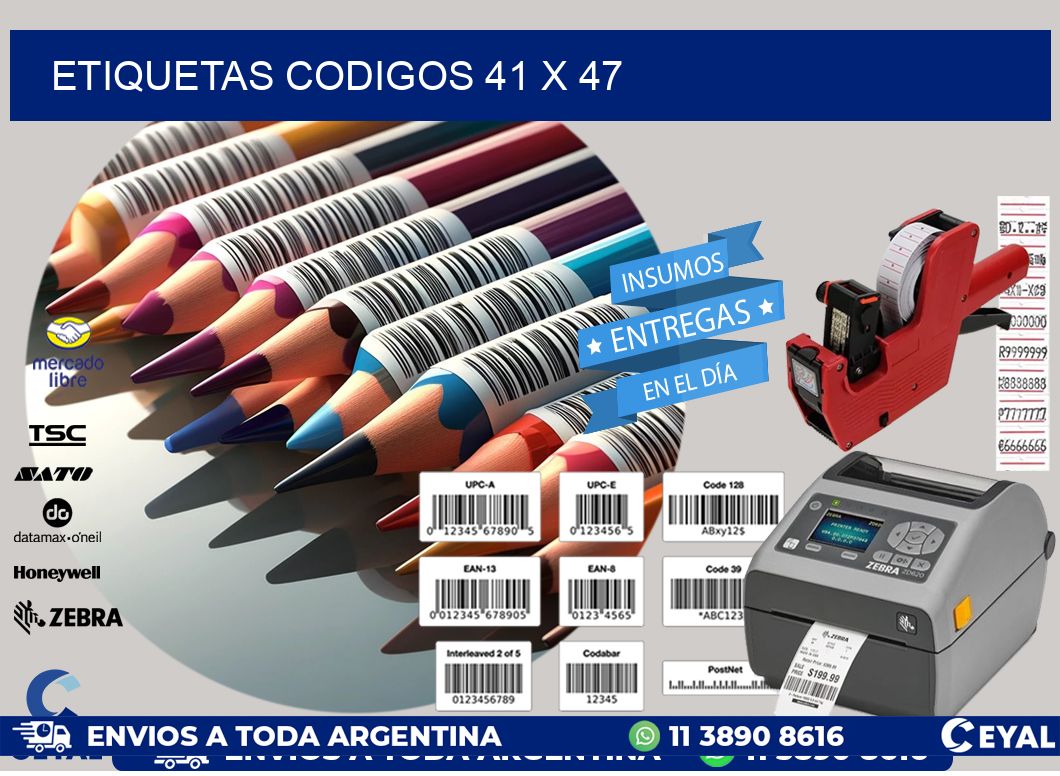 etiquetas codigos 41 x 47