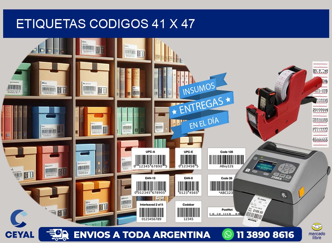 etiquetas codigos 41 x 47