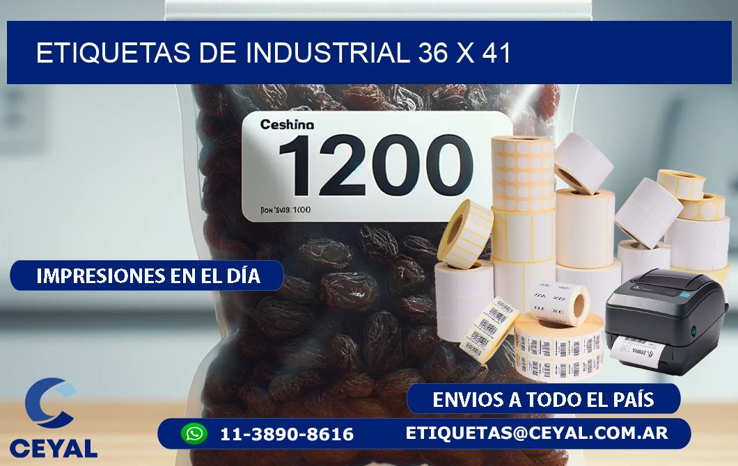 etiquetas de industrial 36 x 41