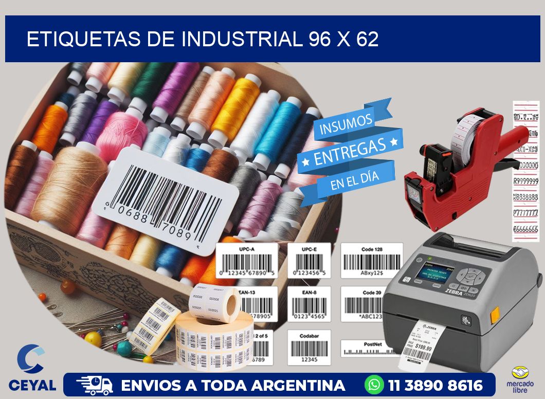 etiquetas de industrial 96 x 62