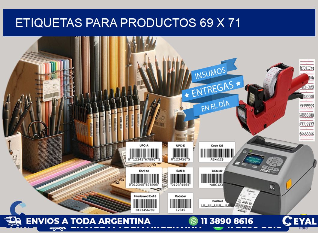 etiquetas para productos 69 x 71