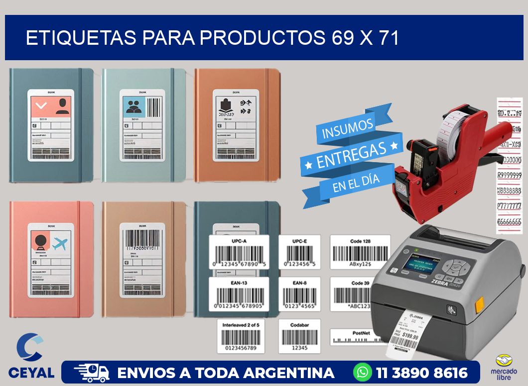 etiquetas para productos 69 x 71