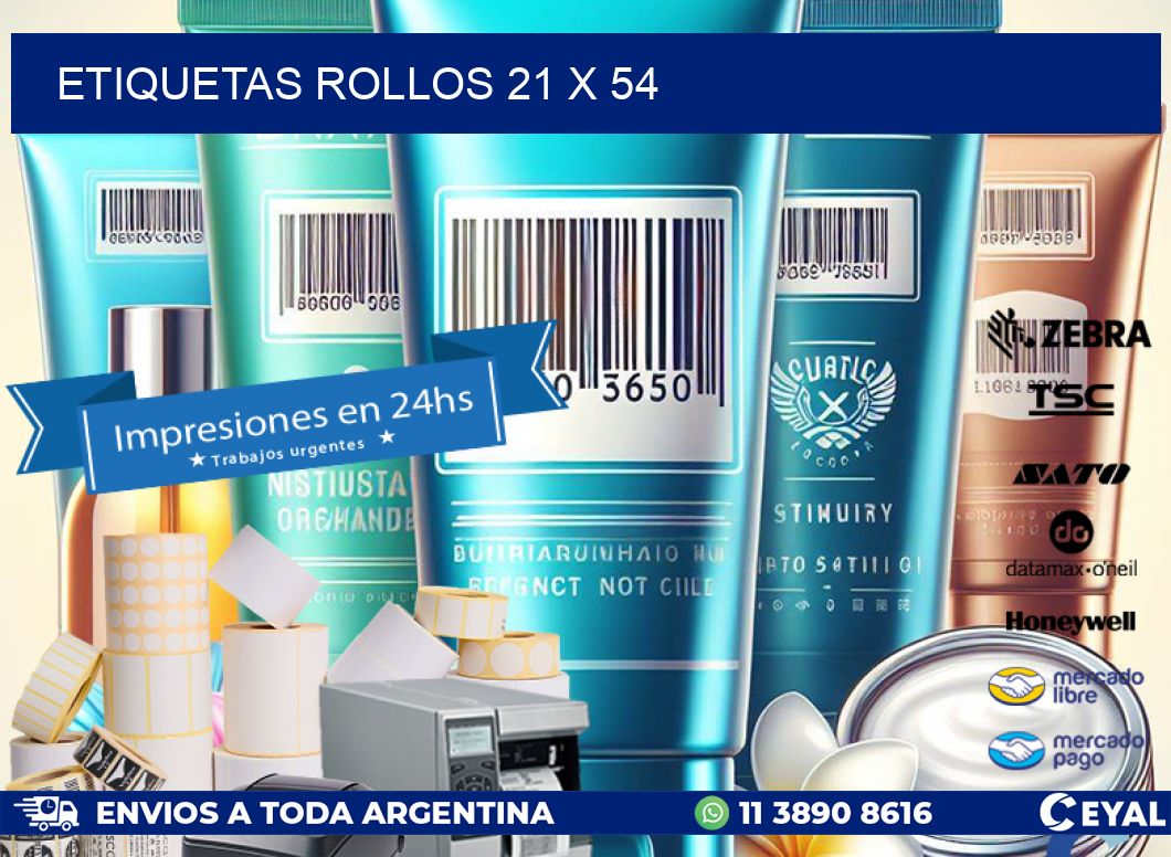 etiquetas rollos 21 x 54