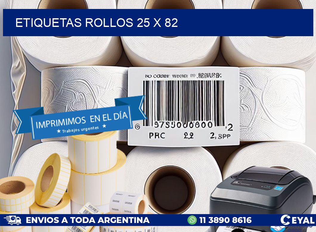 etiquetas rollos 25 x 82