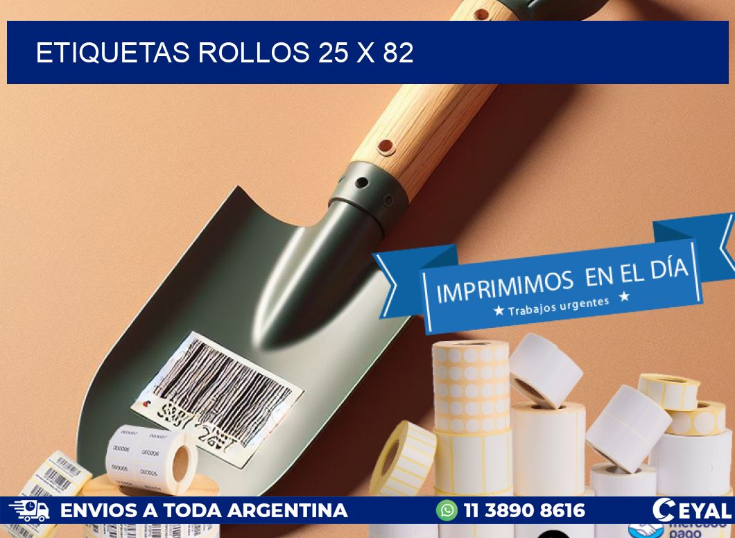 etiquetas rollos 25 x 82