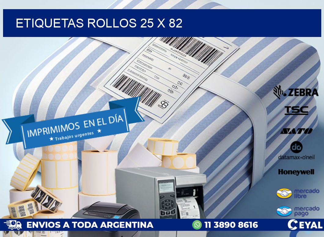 etiquetas rollos 25 x 82