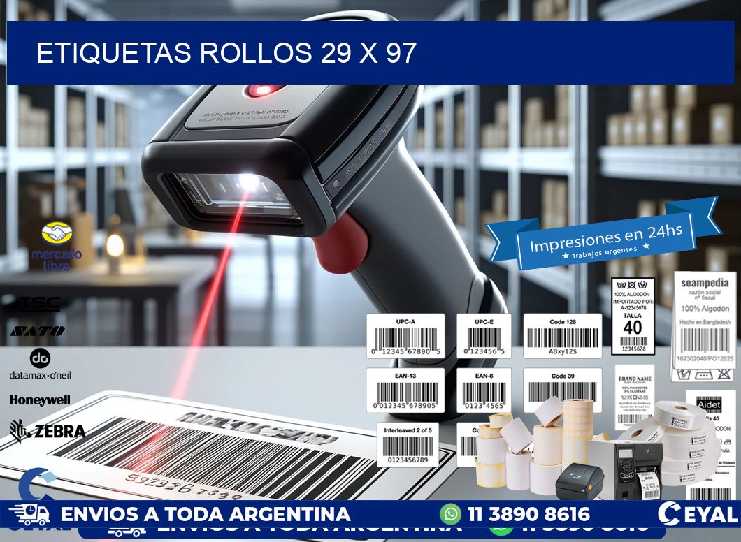 etiquetas rollos 29 x 97