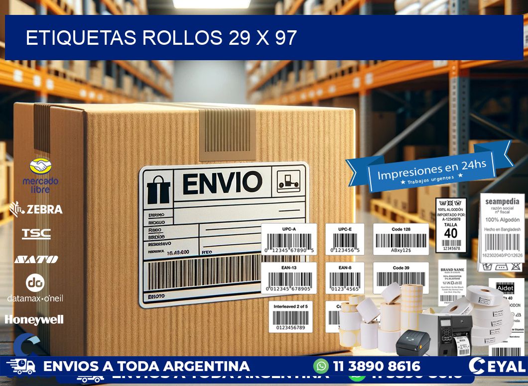 etiquetas rollos 29 x 97
