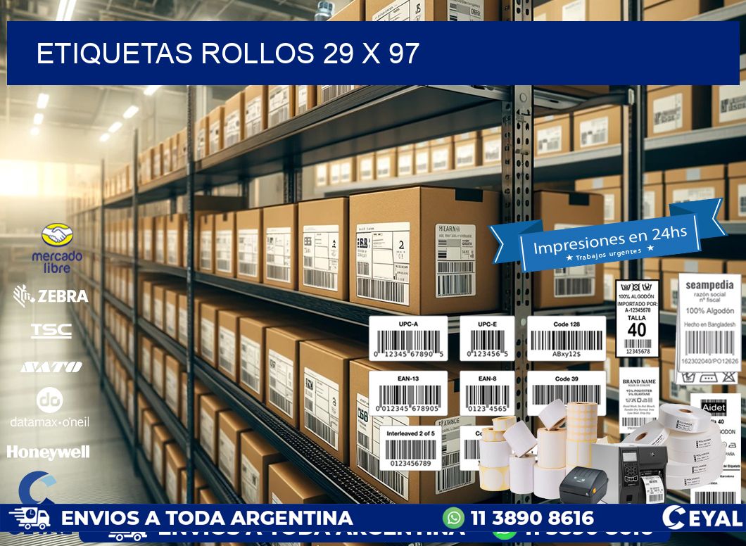 etiquetas rollos 29 x 97